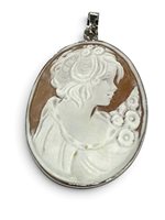 Pendant Mandile 1922 Woman Cammei  in Silver Conchiglia 2MCICM111.13